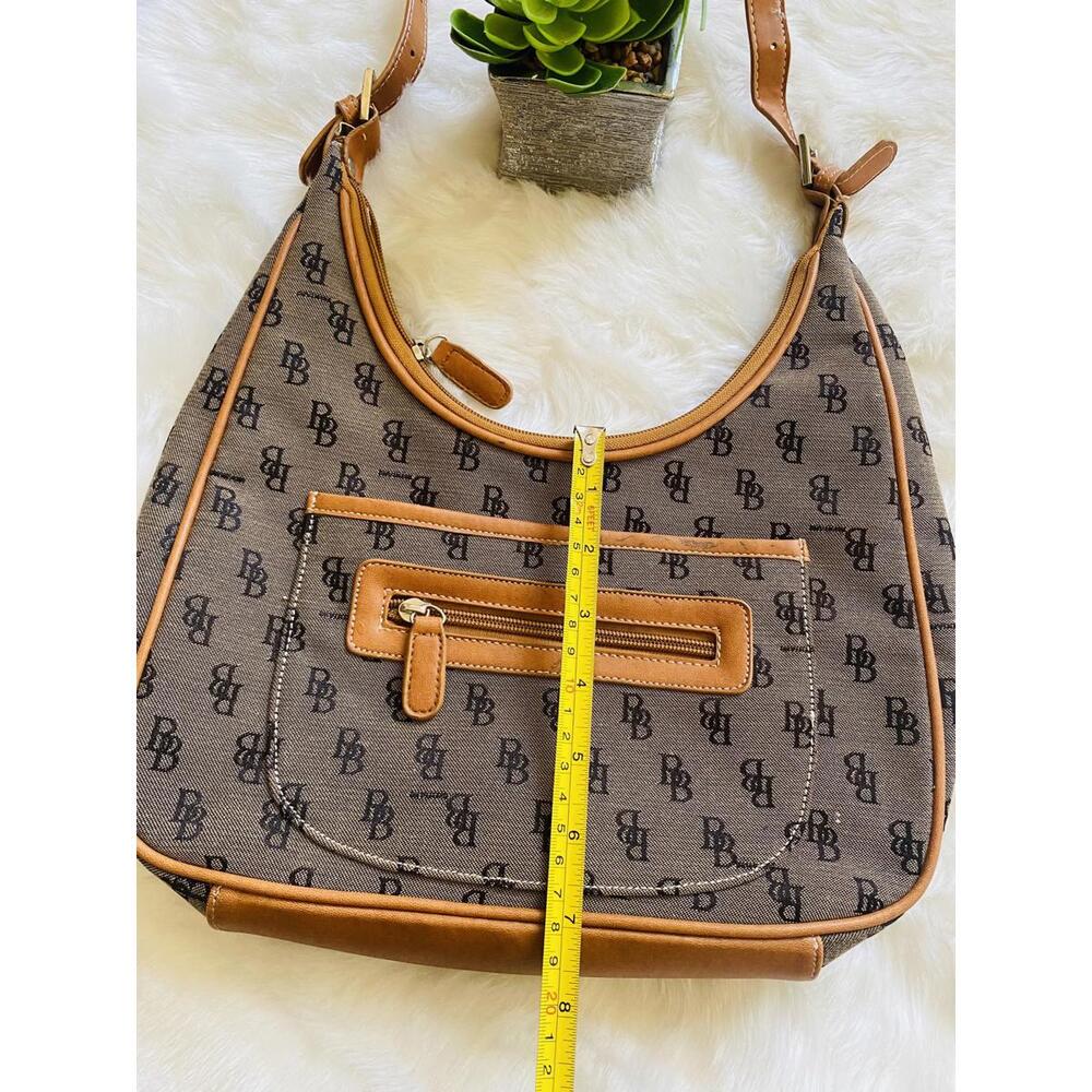 BB Brown Monogram Canvas Shoulder Bag - Picture 3 of 7